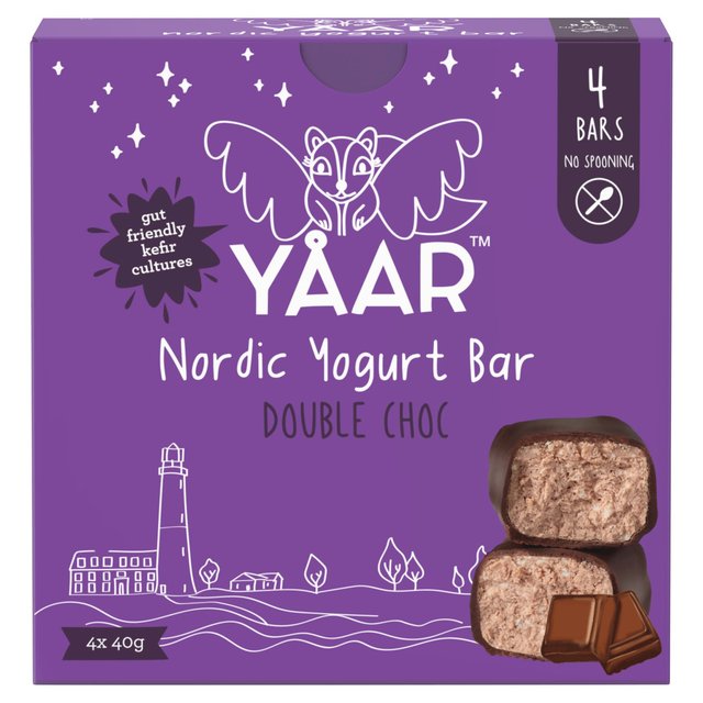Yaar Gluten Free Nordic Yogurt Bar Double Chocolate Multipack, 40g, 4 x 40g