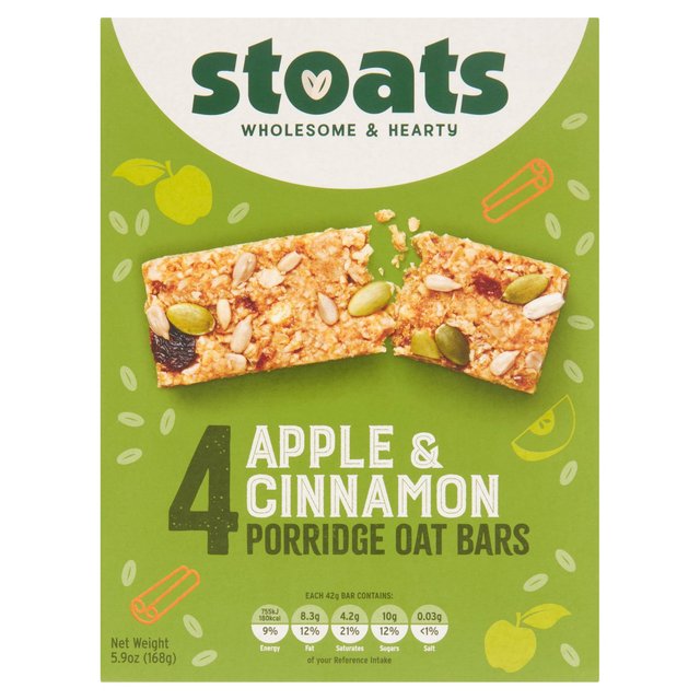 Stoats Apple & Cinnamon Porridge Oat Bars, 4x42g