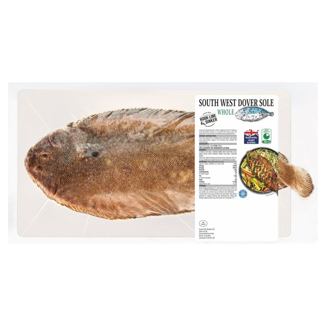 The Fish Market Whole Dover Sole, 220g, Typically: 250g