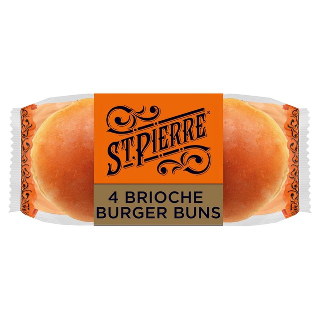St Pierre Brioche Burger Buns, 4 Per Pack