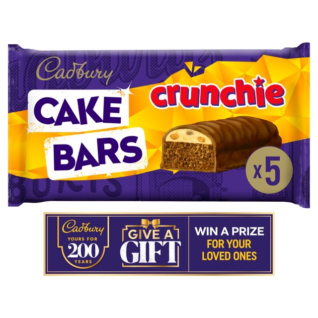 Cadbury Crunchie Cake Bars, 5 Per Pack