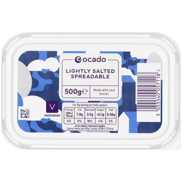 Ocado Lightly Salted Spreadable, 500g