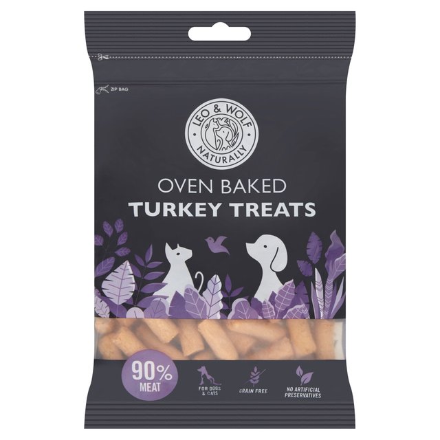 Leo & Wolf Oven Baked Turkey Treats for Cats and Dogs, 100g