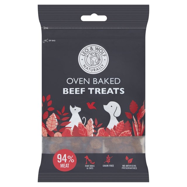 Leo & Wolf Oven Baked Beef Treats for Cats and Dogs, 100g