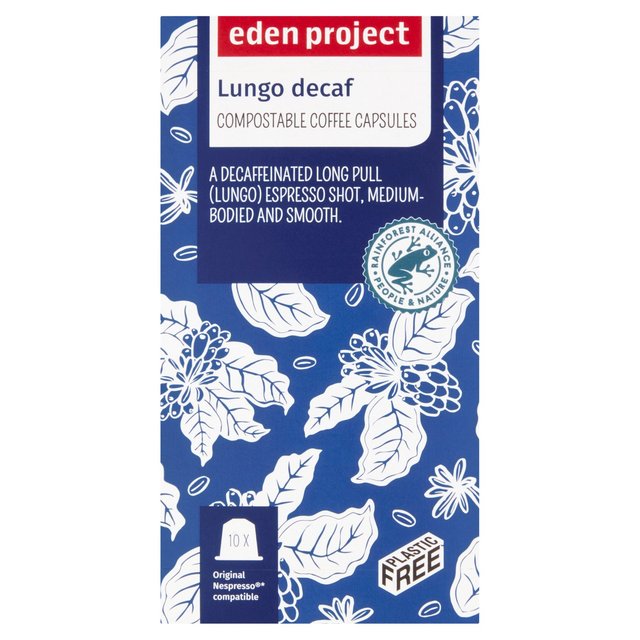 Eden Project Home Compostable Nespresso Capsules, Lungo Decaf, 10 Per Pack