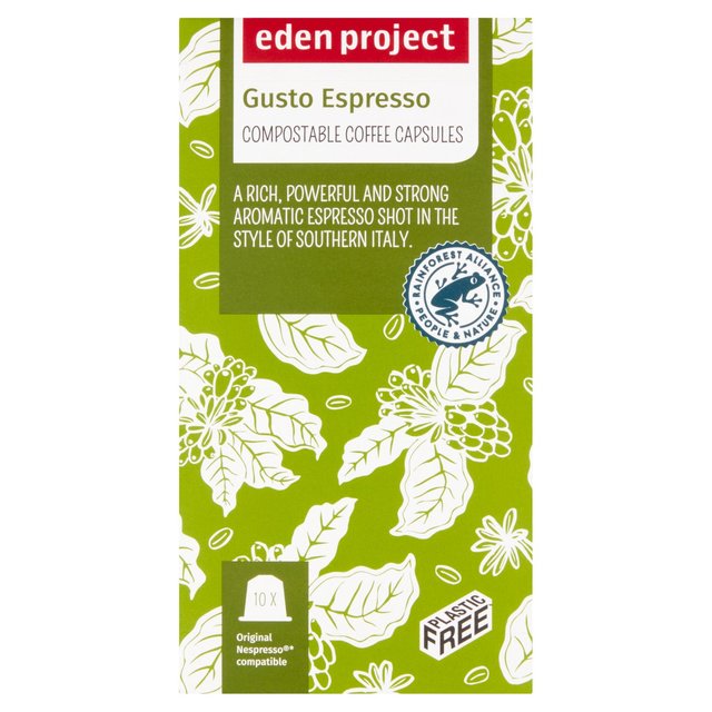 Eden Project Home Compostable Nespresso Capsules, Gusto Espresso, 10 Per Pack