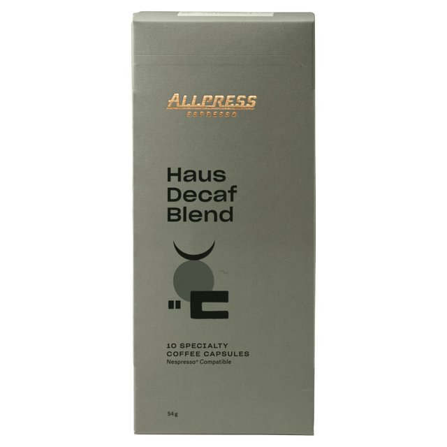 Allpress Espresso Haus Decaf Blend Specialty Coffee Capsules, 10 Per Pack