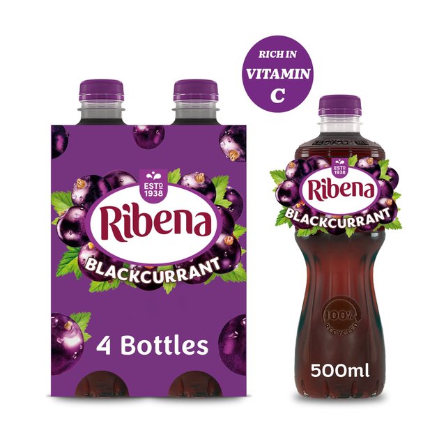 Ribena Blackcurrant Juice Drink Multipack, 4 x 500ml
