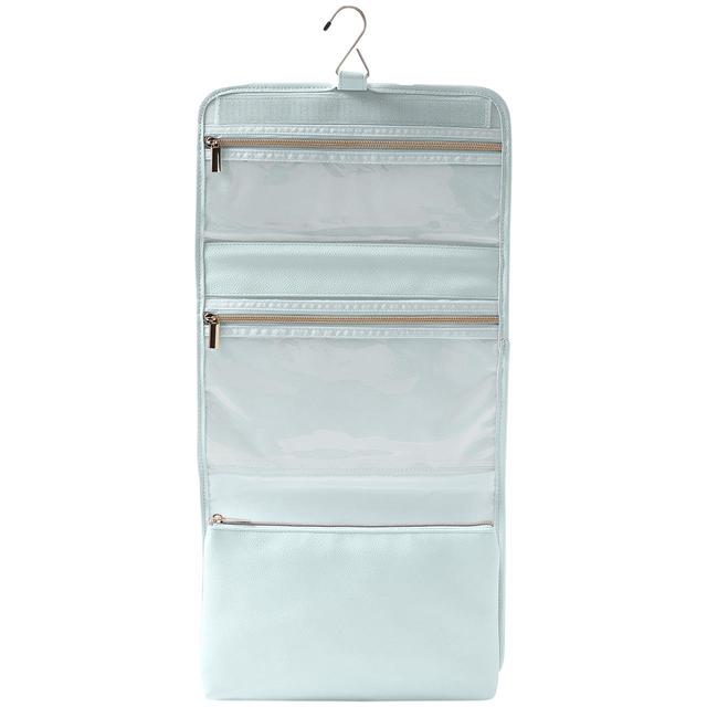 M & S Versatile Blue Leather Collection Hanging Make-Up Bag, 56.5x28cm