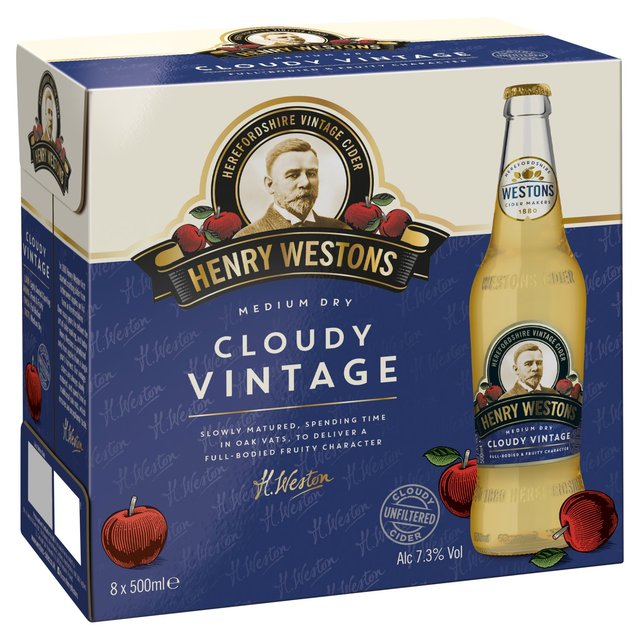 Henry Westons Cloudy Vintage Cider, 8 x 500ml