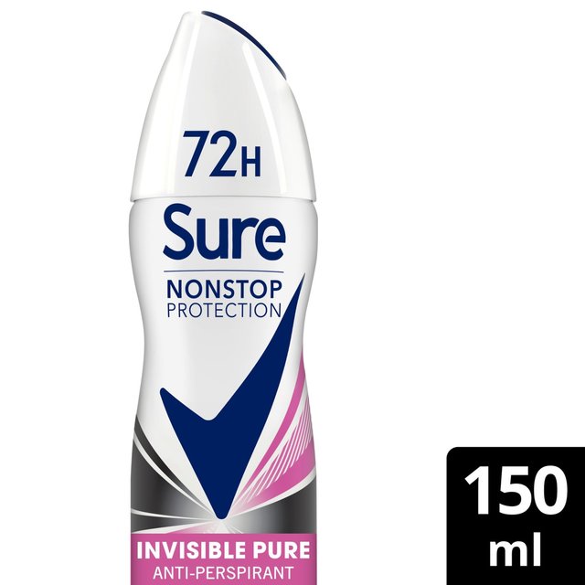 Sure Women 72hr Nonstop Protection Invisible Pure Antiperspirant Deodorant, 150ml