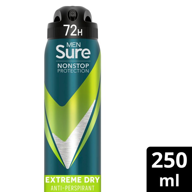 Sure Men 72hr Nonstop Protection Extreme Dry Antiperspirant Deodorant, 250ml
