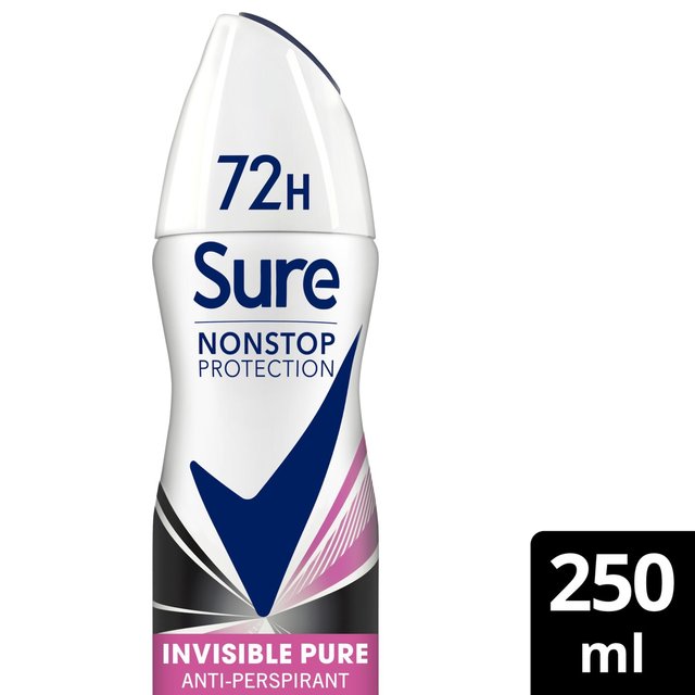 Sure Women 72hr Nonstop Protection Invisible Pure Antiperspirant Deodorant, 250ml