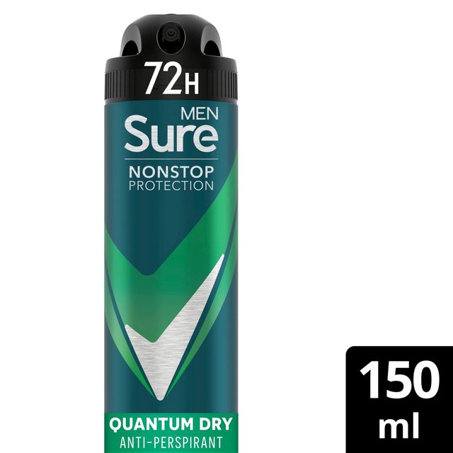 Sure Men 72hr Nonstop Protection Quantum Dry Antiperspirant Deodorant, 150ml