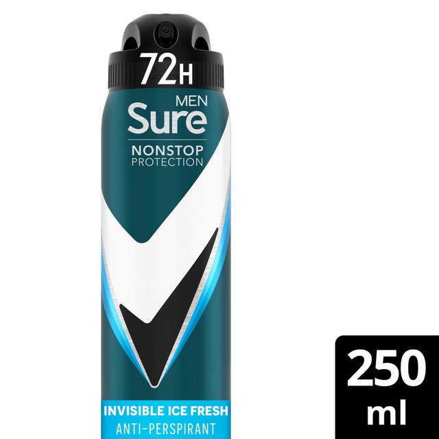 Sure Men 72hr Nonstop Protection Invisible Ice Antiperspirant Deodorant, 250ml