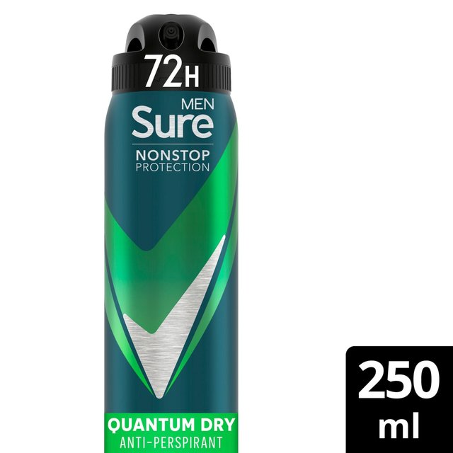 Sure Men 72hr Nonstop Protection Quantum Dry Antiperspirant Deodorant, 250ml