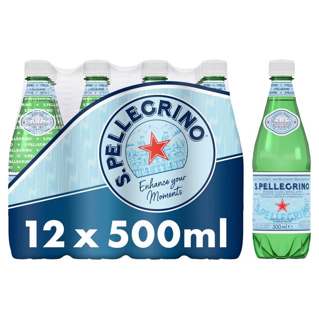 San Pellegrino Sparkling Natural Mineral Water, 12 x 500ml
