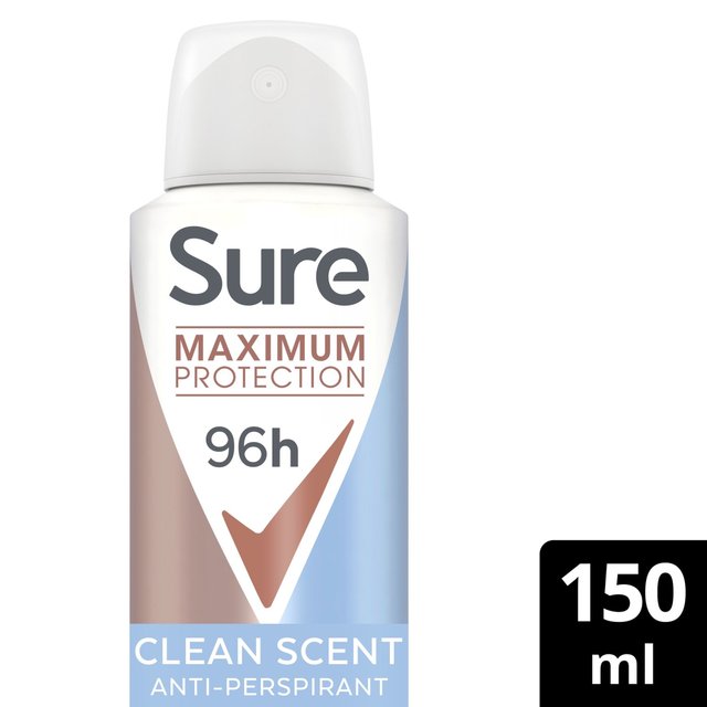 Sure Long-Lasting Women Anti-Perspirant Clean Scent Max Pro, 150ml