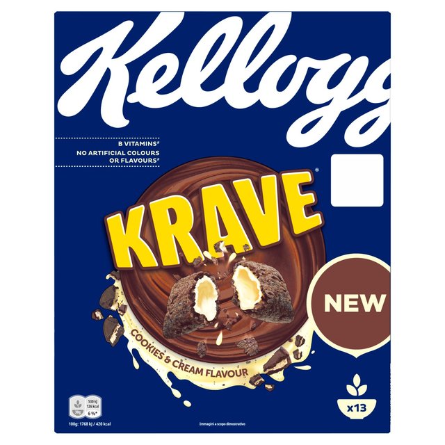 Kellogg’s Krave Cookies & Cream Cereal, 410g