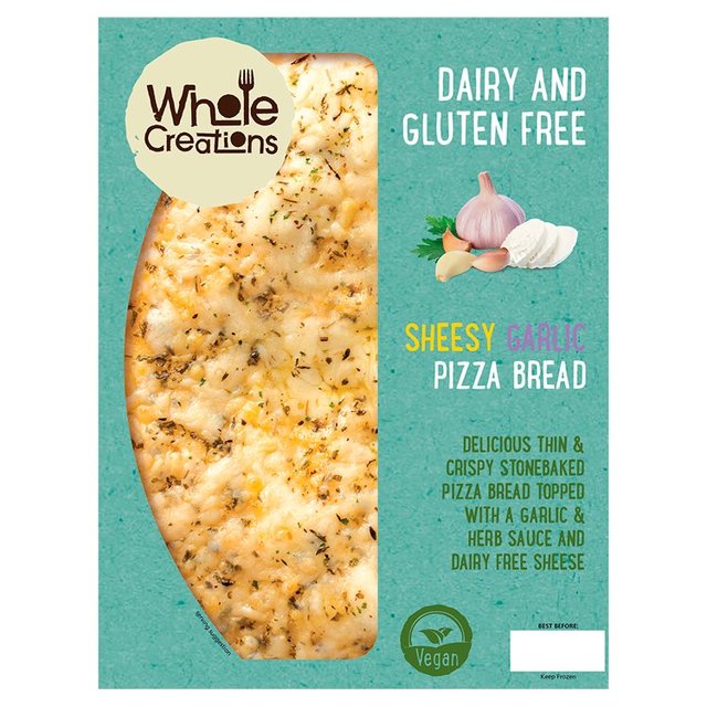 Wholecreations Dairy and Gluten Free Sheesy Garlic Pizza Bread, 235g