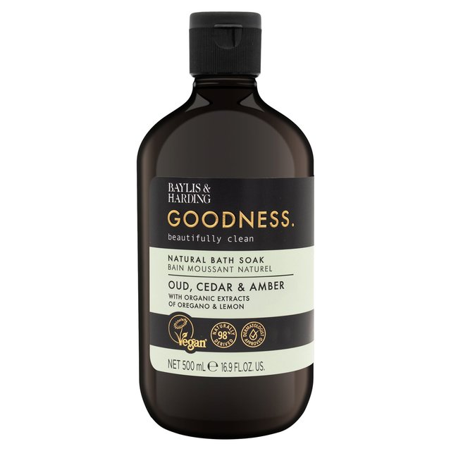 Baylis & Harding Vegan Goodness Oud, Cedar & Amber Bath Soak, 500ml