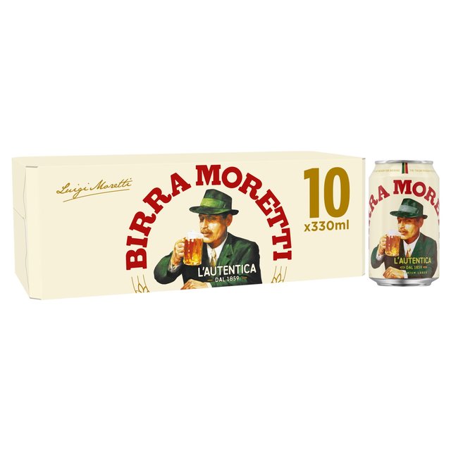 Birra Moretti Lager Beer Cans, 10 x 330ml
