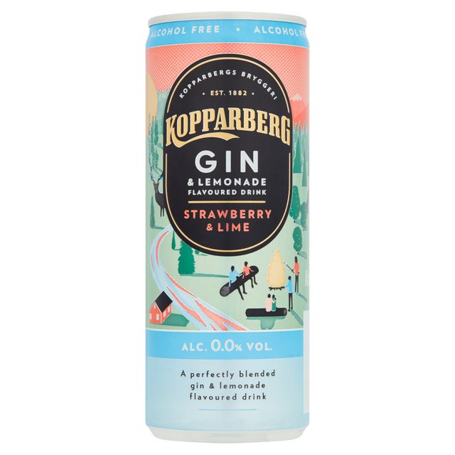 Kopparberg Alcohol Free Strawberry Gin With Lemonade, 250ml