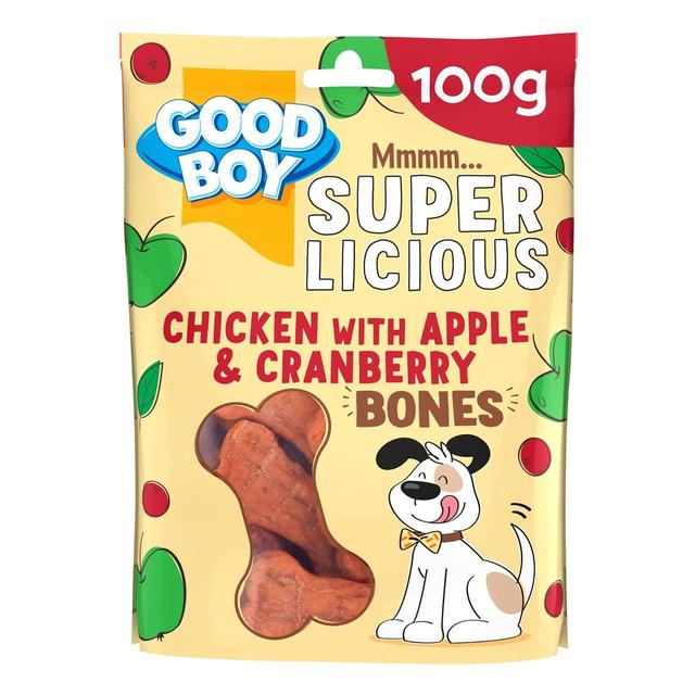 Good Boy Superlicious Chicken, Apple & Cranberry Bone Dog Treats, 100g