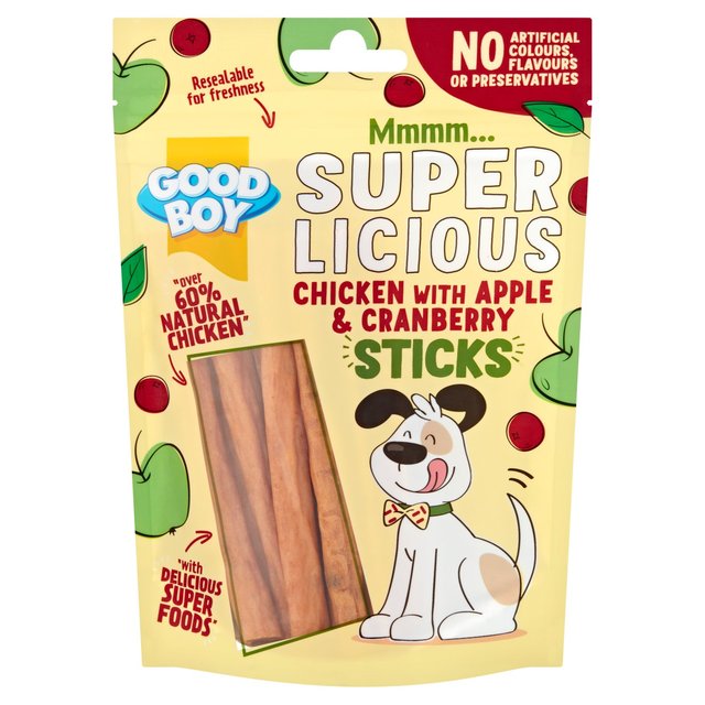 Good Boy Superlicious Chicken, Apple & Cranberry Stick Dog Treats, 100g