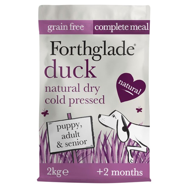 Forthglade Natural Grain Free Duck Cold Pressed Dry Dog Food, 2kg