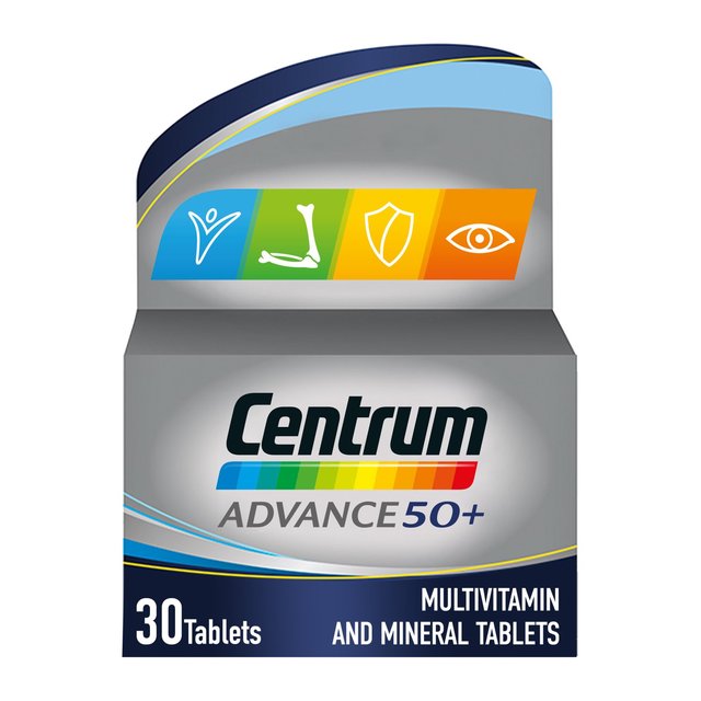 Centrum Advance 50+ Multivitamins With Vitamin D Tablets 30, 30 Per Pack