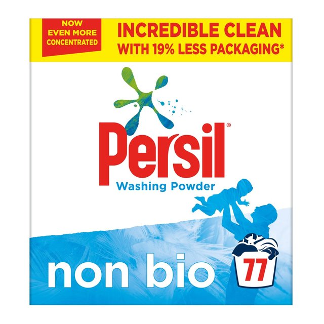 Persil Fabric Cleaning Non Bio 77 Wash Washing Powder, 3900g, 3.9kg