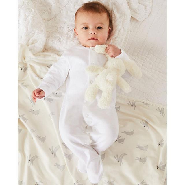 M & S White Cotton Pack of 5 Organic Sleepsuits, 2-3 Years