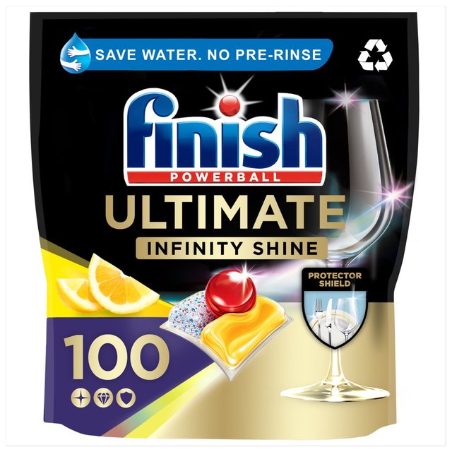 Finish Ultimate Infinity Shine Dishwasher Tablets Lemon, 100 Per Pack