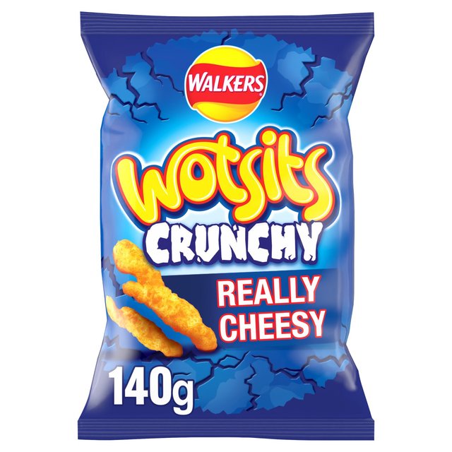 Walkers Wotsits Crunchy Really Cheesy Sharing Bag Snacks, 140g