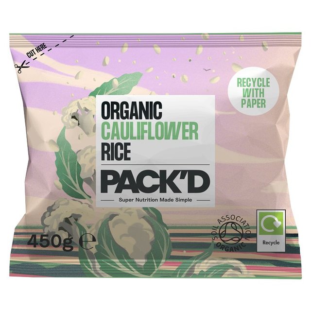 PACK’D Organic Cauliflower Rice, 450g
