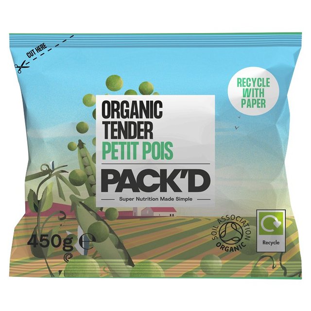 PACK’D Organic Tender Petit Pois, 450g