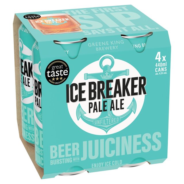 Greene King Ice Breaker Unfiltered Pale Ale, 4 x 440ml