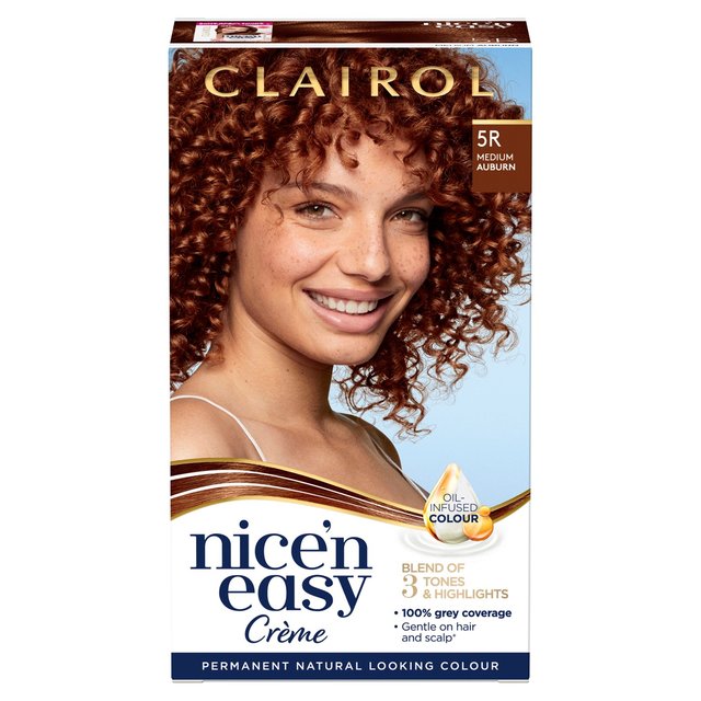 Clairol Long-Lasting 5R Medium Auburn Nice’N Easy Creme Permanent Hair Dye, One Size