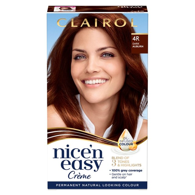 Clairol Nice’n Easy Creme Permanent Hair Dye 4R Dark Auburn