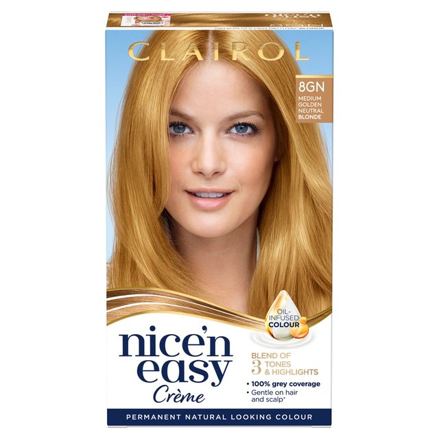 Clairol Nice’n Easy Creme Permanent Hair Dye 8GN Golden Neutral Blonde