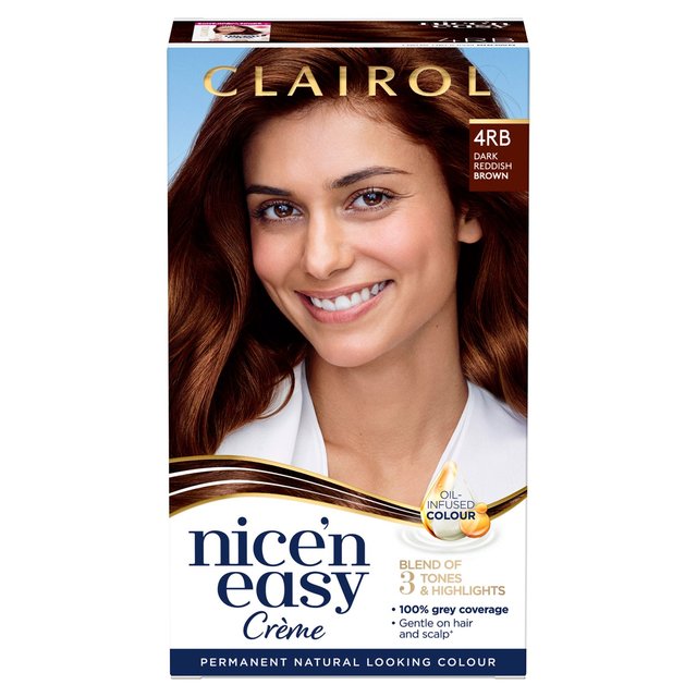 Clairol Nice’n Easy Creme Permanent Hair Dye 4RB Dark Reddish Brown