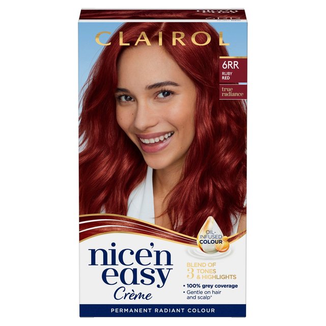 Clairol Long-Lasting 6Rr Ruby Red Nice’N Easy Creme Permanent Hair Dye, One Size