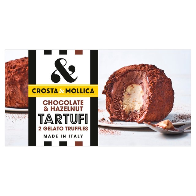 Crosta & Mollica Chocolate & Hazelnut Tartufi Gelato, 104g, 2 x 104g