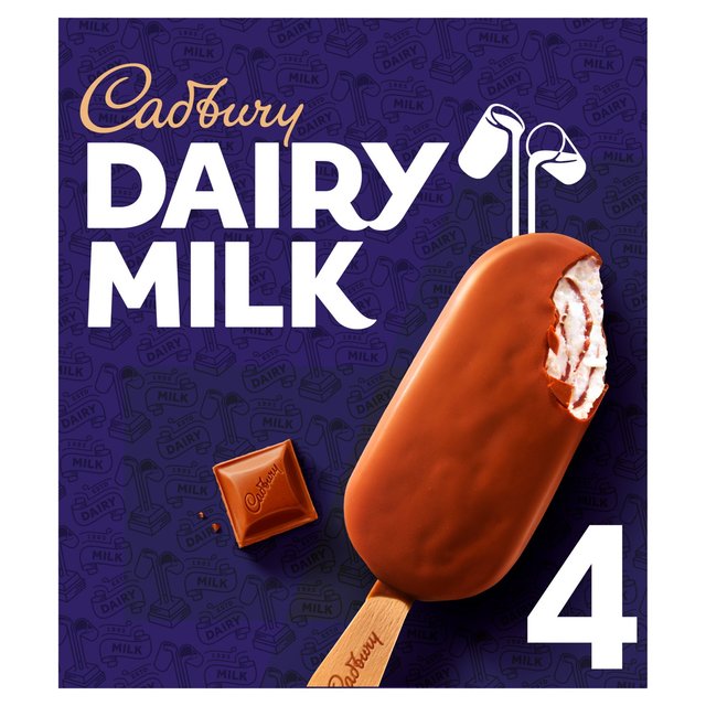 Cadbury Dairy Milk Ice Cream, 4 x 100ml