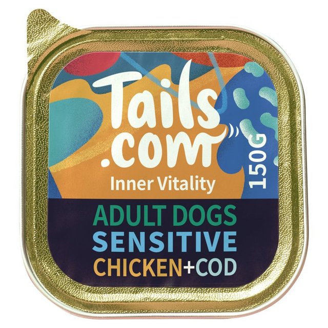 Tails. com Inner Vitality Sensitive Grain Free Dog Wet Food Chicken & Cod, 150g
