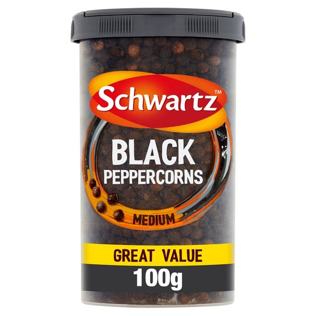 Schwartz Black Peppercorns Drum, 100g