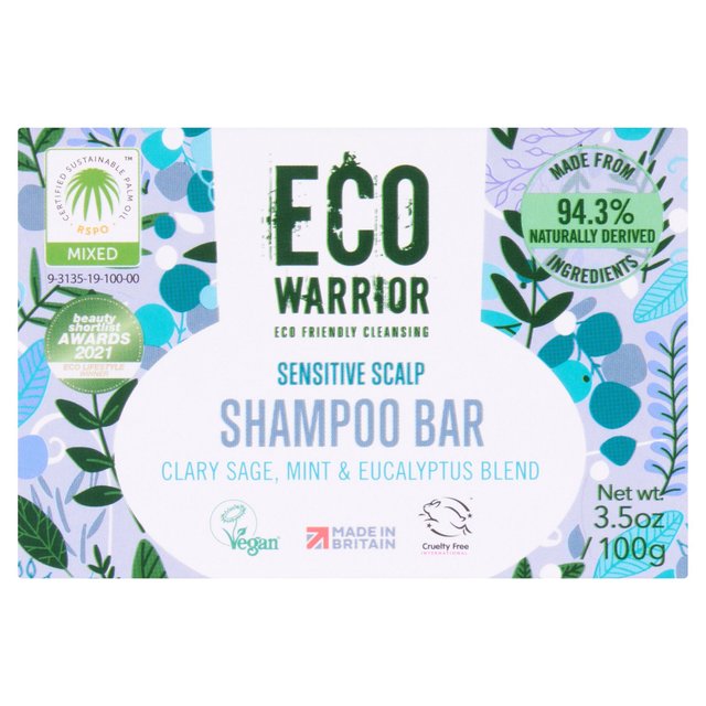 Eco Warrior Sensitive Scalp Shampoo Bar, 100g
