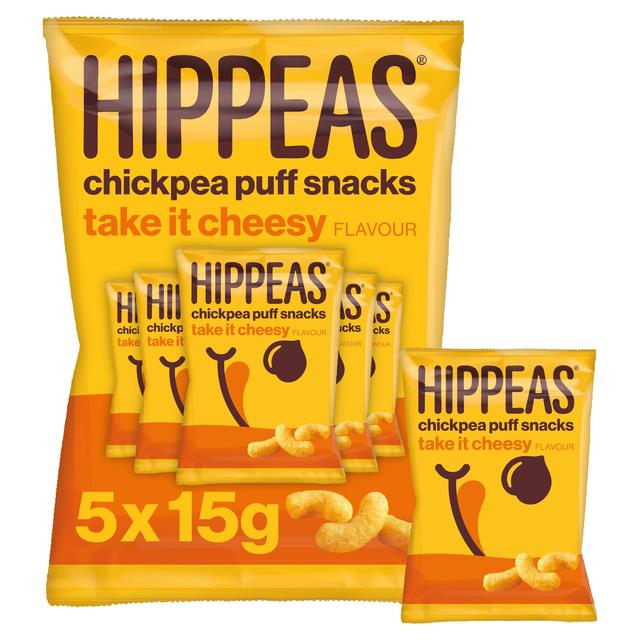 Hippeas Vegan Chickpea Puffs, Take it Cheesy Multipack, 15g, 5 x 15g