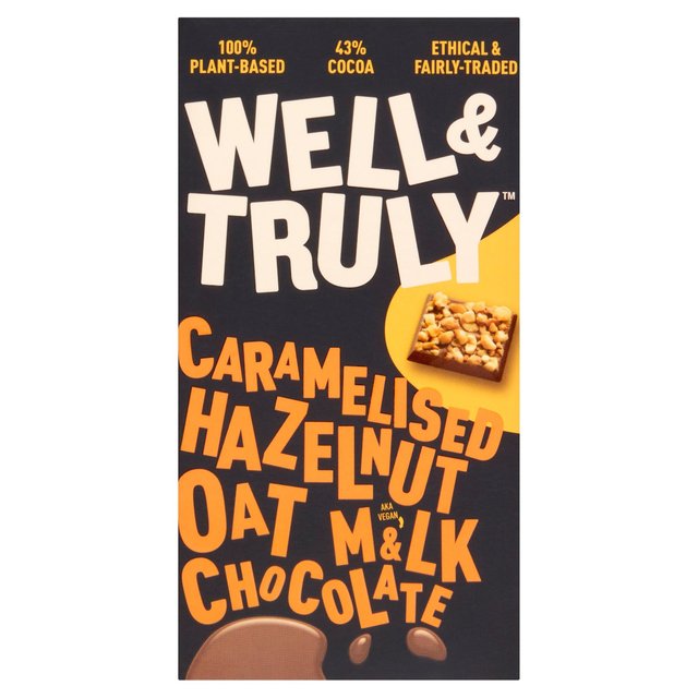 Well & Truly Oat Milk Chocolate Caramelised Hazelnut, 90g